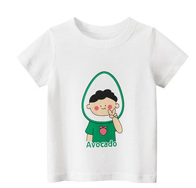 Little boy on white body T-shirt