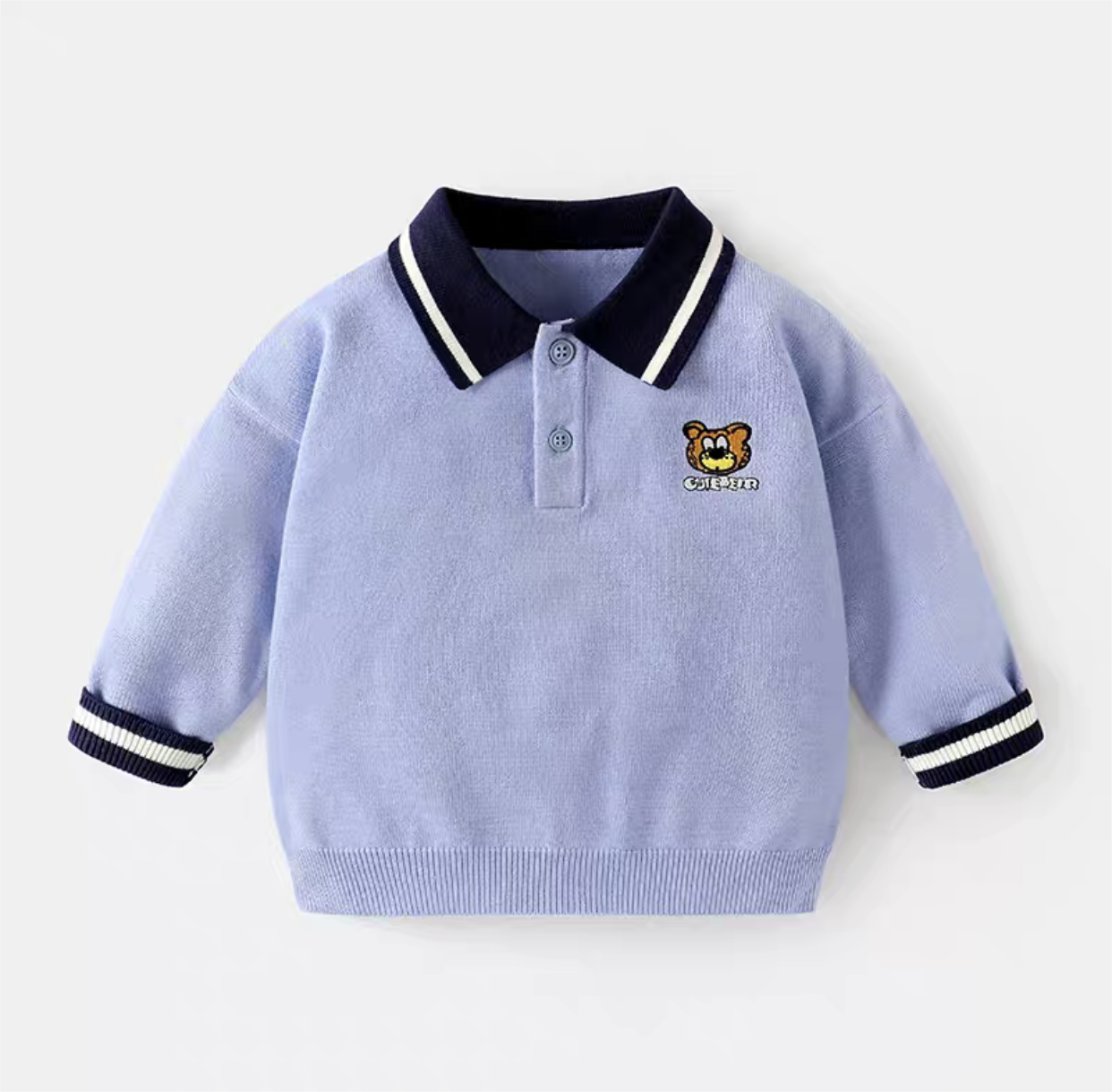 Boys' lapel POLO knitted sweater