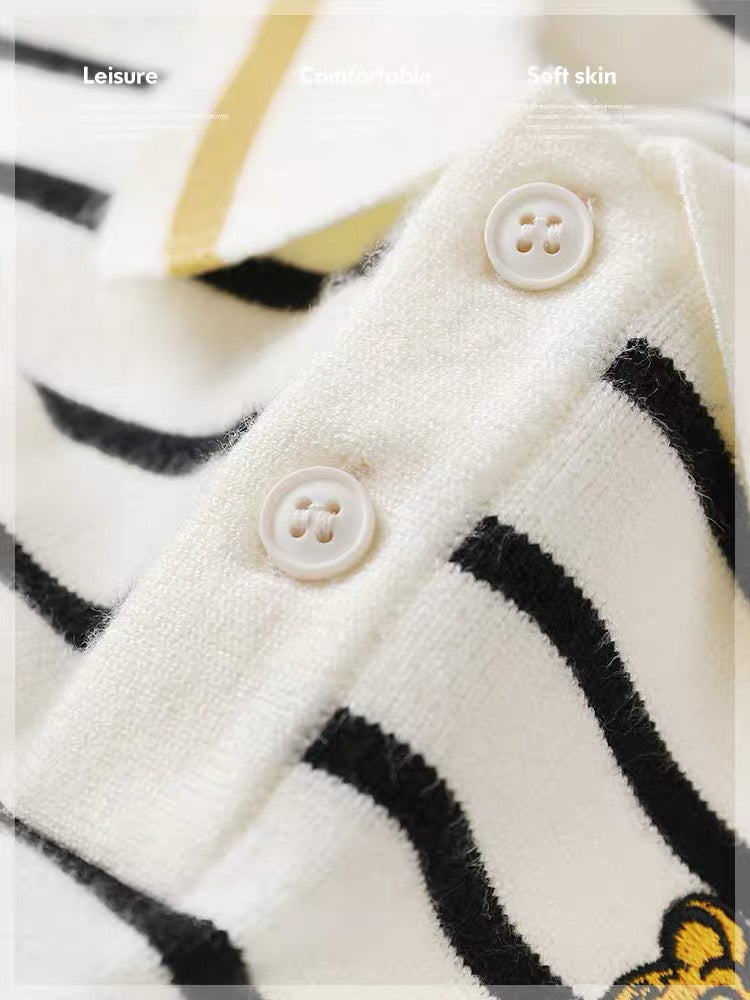 Boys' lapel POLO knitted sweater