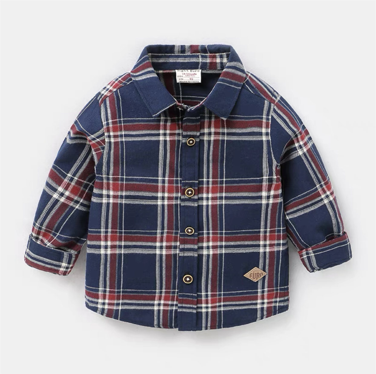 Boy's  Plaid Long Sleeve Button Up Shirt